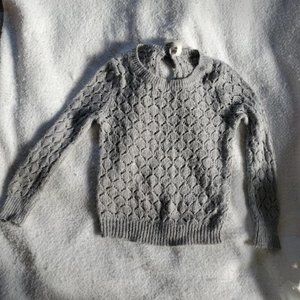 Gray Cherokee Eyelet Sweater, Girls Sz S (6-7)